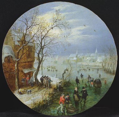 Een Winter Schaatsscene door Adriaen van de Venne